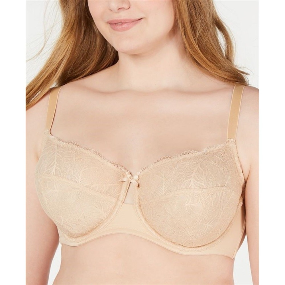 NWOT INC 44DDD International Concepts INC Unlined Lace Bra Beige 128904